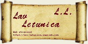 Lav Letunica vizit kartica